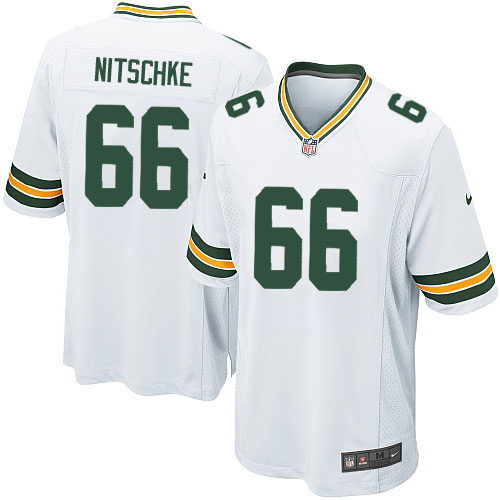 Men's Game Ray Nitschke Nike Jersey White Road - #66 NFL Green Bay Packers